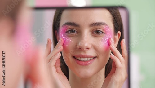 Applying Sparkling Face Makeup for a Glamorous Look