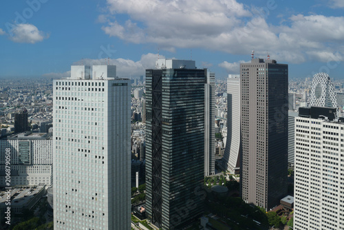 Tokyo and Shinjuku modern skyscraper towers in Japan's downtown business district