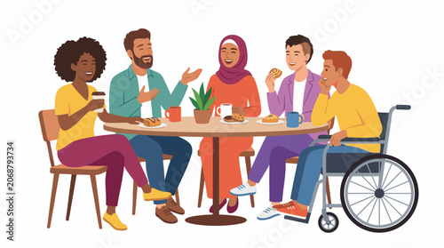 Friends Enjoying Drinks at Restaurant Dining Table