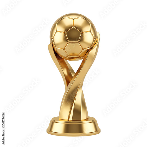 Golden Football Trophy Isolated Transparent