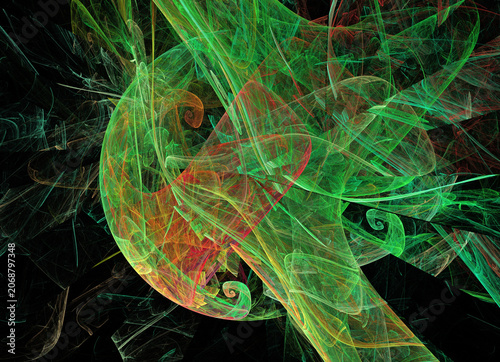 Fractal colored abstract on black background