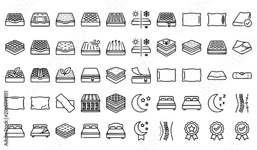 Картината върху платно Mattress and bedding illustrations