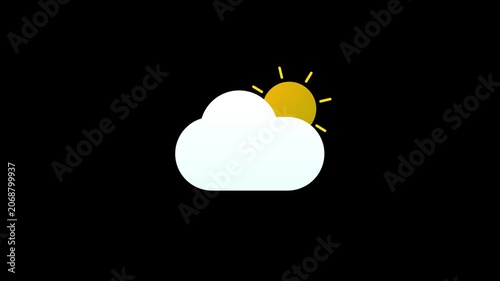 Weather Icon Animation Loop in 4K – Modern Climate UI Stock Video Asset