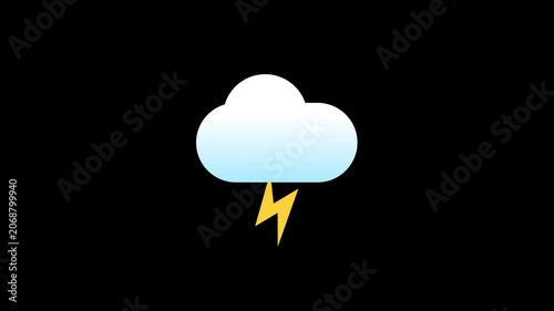 Weather Icon Animation Loop in 4K – Modern Climate UI Stock Video Asset