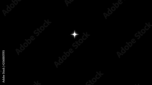 Twinkling starburst particles with subtle zoom and glow on black background for celebratory motion graphics