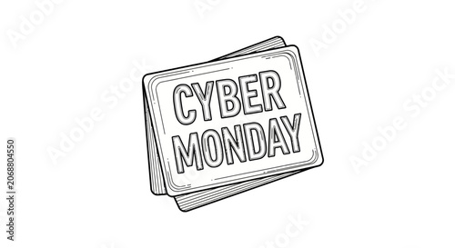 Cyber Monday Shopping Discount Sign.