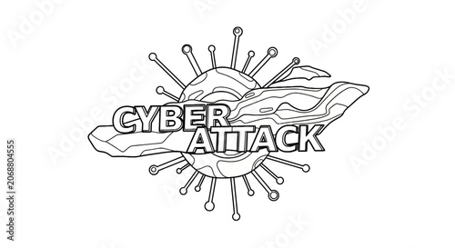 Cyber attack security threat concept.