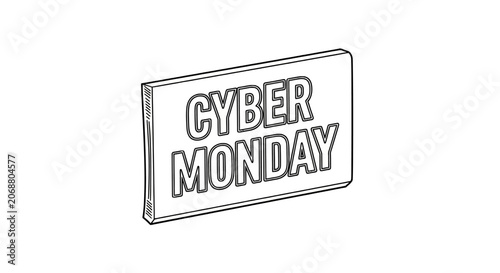 Cyber Monday Shopping Sale Sign.