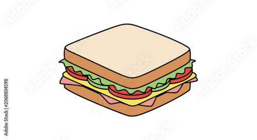 Delicious sandwich with lettuce and tomato.