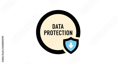 Data Protection Security Shield Icon.