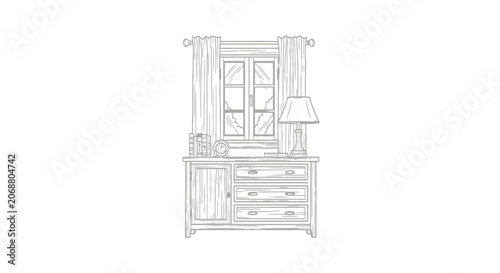 Detailed drawing of a dresser.