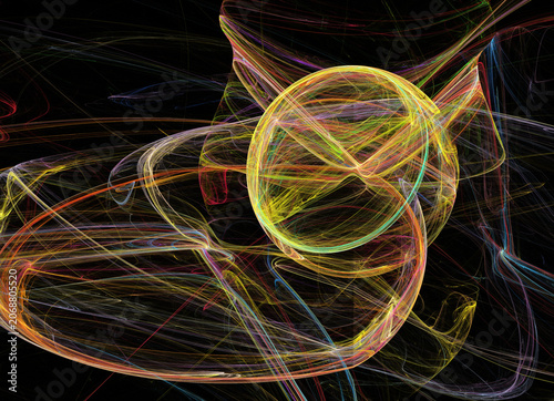 Fractal colored abstract on black background