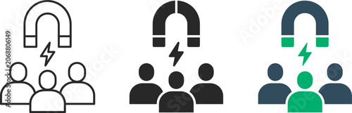 фотографія Vector illustration of a crowd of people being attracted