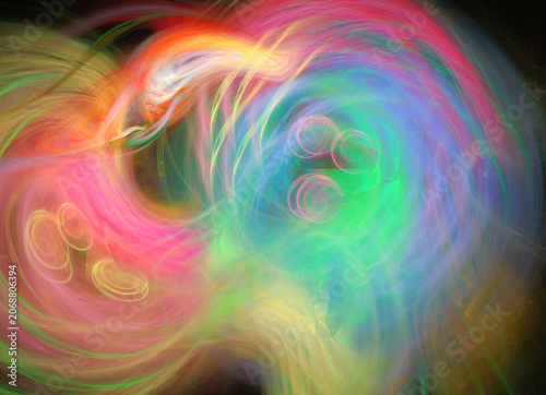 Fractal colored abstract on black background