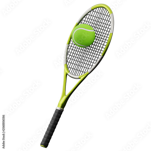 Tennis Racket and Ball Illustration