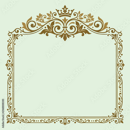 Foto An elegant golden vintage frame with a royal crown design