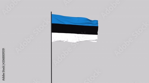 Estonia Flag Animation 4K Transparent Background with Alpha Channel
