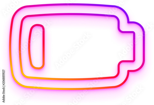 Bild auf Leinwand Battery low icon with neon gradient glow outline stroke in yellow orange pink pu