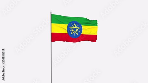 Ethiopia Flag Animation 4K Transparent Background with Alpha Channel