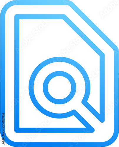 Obraz na plátně Find document icon with blue gradient stroke outline for find document search lo
