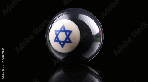 Bola de billar con la bandera de Israel