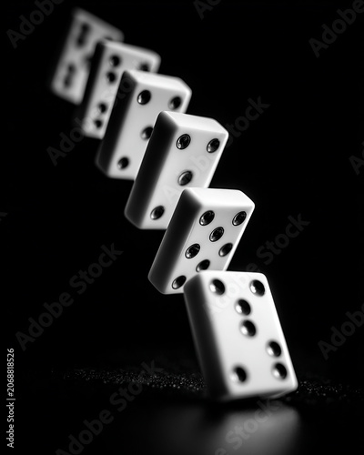 Falling dominoes business decision concept generated.AI