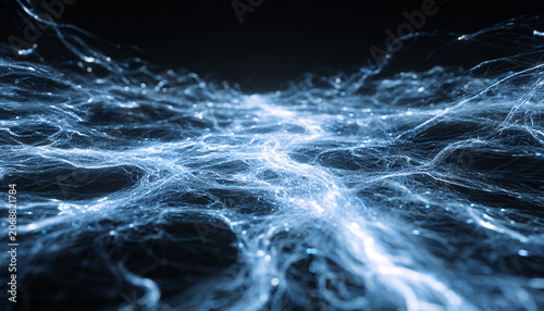 Glowing digital particles in lines flowing particles background generated.AI