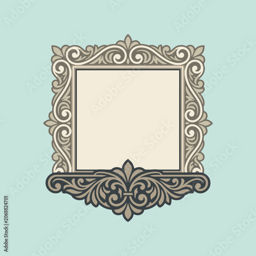 Elegant vintage ornate frame with classic floral motifs