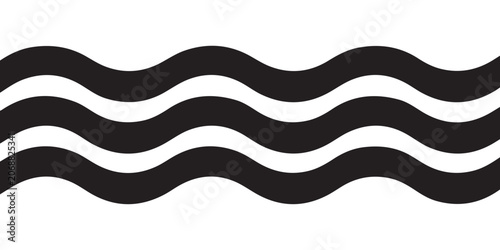 Abstract seamless pattern with black wavy lines on a white background.