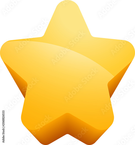 3D Glossy Yellow Star Icon