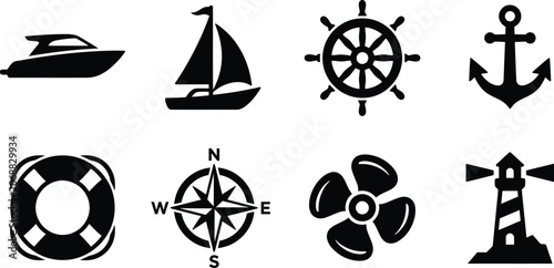 Nautical Symbols for Marine and Coastal Designs