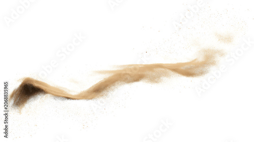 Konstfotografi Sand explosion cloud with scattered grains and freeze motion effect