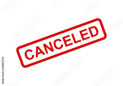 Konstfotografi Red canceled stamp or badge with bold text isolated on transparent background