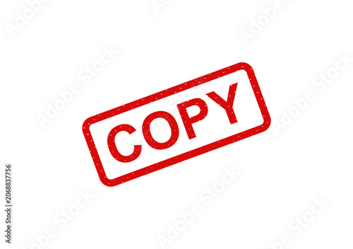 Red copy stamp with bold text isolated on transparent background