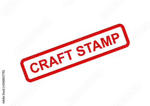 Red craft stamp with white text saying craft isolated on transparent background