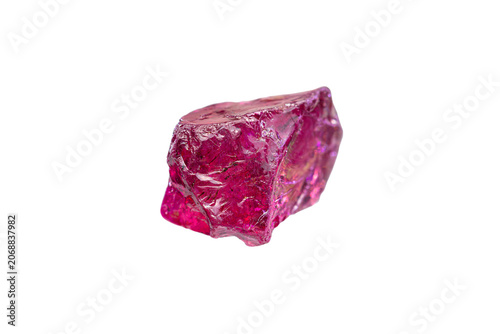 Schilderij op canvas Rare natural rough star rhodolite garnet gemstone, garnet with rutile inclusion