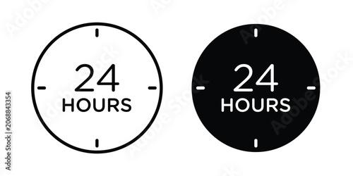 Foto 24 Hrs icon vector illustration bundle