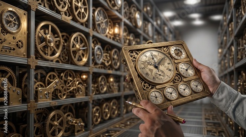 Professional Clockmaker Inspecting Intricate Antique Timepiece Mechanisms