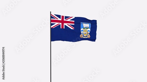 Falkland Islands Flag Animation 4K Transparent Background with Alpha Channel