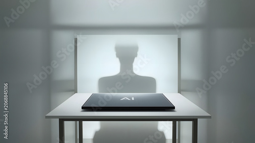 Turing Test : Human Shadow Behind the Partition with Hidden AI Computer Talking to them in Secret Conversation to Avoid Detection