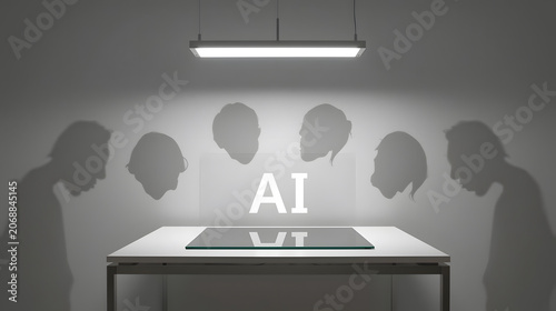Lazy Mindless Uncanny Stupid Human Head Worker Shadows Using AI  