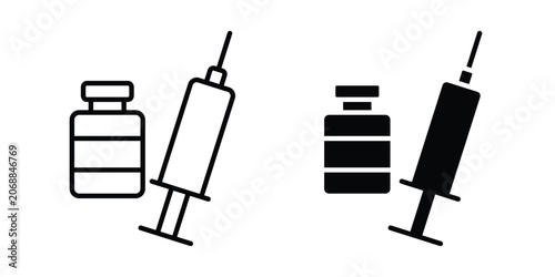 Εκτύπωση καμβά Vaccine vial icon vector illustration bundle