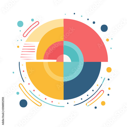 Colorful Abstract Circular Geometric Design