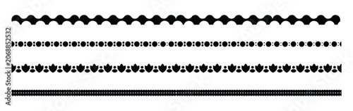 Fotografie Hand drawn lace scalloped paper punch border