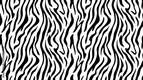 Black and White Zebra Pattern Seamless Background