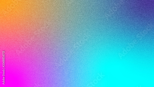 Photography Gradient background showcases a dynamic shift from magenta to orange and deep blue hues with a granular noise finish that offers a versatile canvas for diverse corporate or artistic media usage