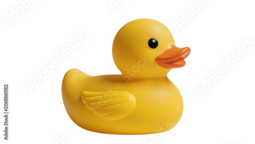 Tablou pe pânză Yellow rubber duck toy with orange beak and black eye