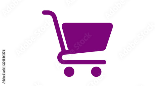 Stylized purple shopping cart icon with rounded corners.