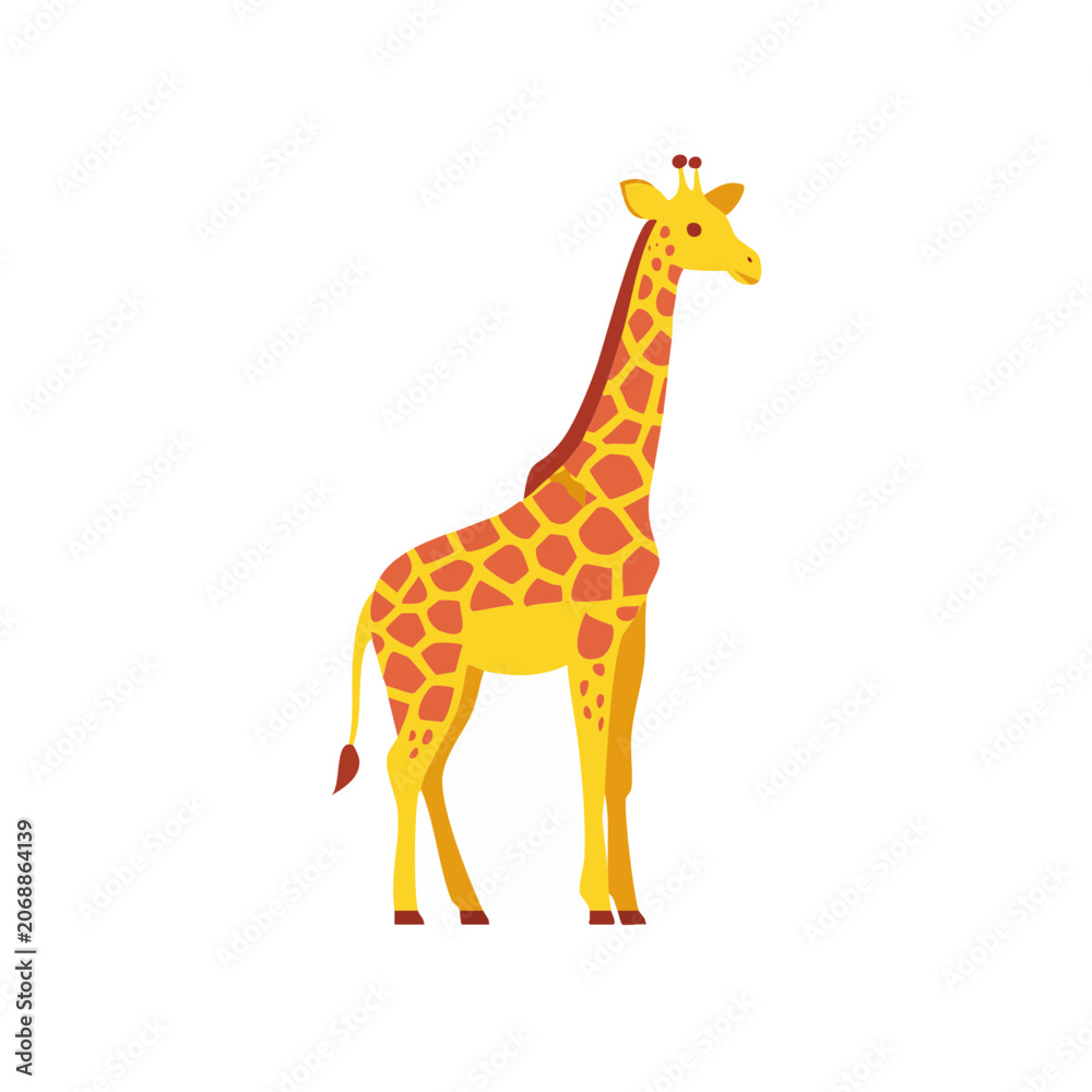 Obraz premium Flat illustration of a giraffe