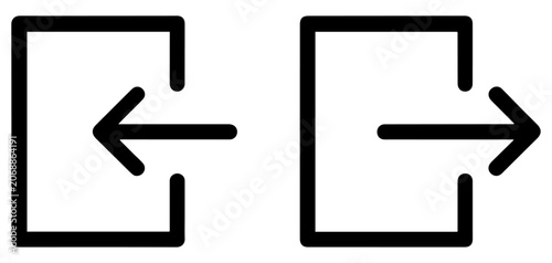 login logout arrow icon set for interface